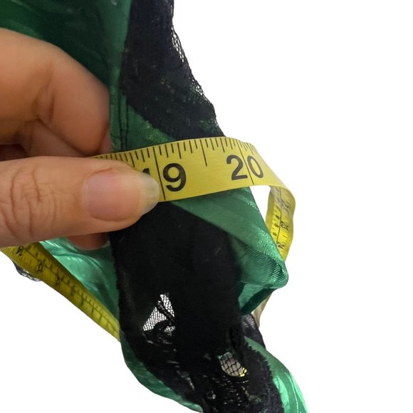 Vintage 80s Lilly of France Green Spaghetti Strap Lace Short Negligee Medium - Picture 6 of 6